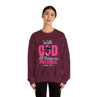 Load image into Gallery viewer, With God All Things Are Possible Faith Crewneck Sweatshirt