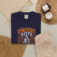 Load image into Gallery viewer, Conscience Keeps More People Awake Than Coffee T-Shirt — Funny Coffee Lover Tee