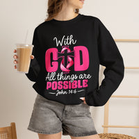 Load image into Gallery viewer, With God All Things Are Possible Faith Crewneck Sweatshirt