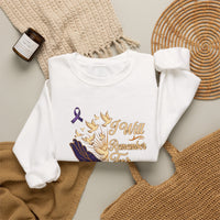 Load image into Gallery viewer, I Will Remember For You Alzheimer's Christian Sweatshirt | Isaiah 49:15 Purple Ribbon Dove Tee