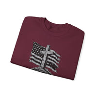 Load image into Gallery viewer, God &amp; Country American Flag Crewneck Sweatshirt