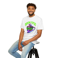 Load image into Gallery viewer, Brew-tiful Coffee Tee — Retro Neon Coffee Cup Graphic T-Shirt