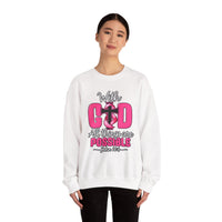 Load image into Gallery viewer, With God All Things Are Possible Faith Crewneck Sweatshirt