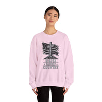 Load image into Gallery viewer, God &amp; Country American Flag Crewneck Sweatshirt