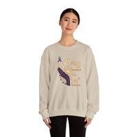 Load image into Gallery viewer, I Will Remember For You Alzheimer's Christian Sweatshirt | Isaiah 49:15 Purple Ribbon Dove Tee