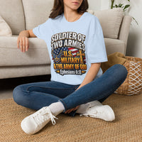 Load image into Gallery viewer, Soldier of Two Armies U.S. Military Christian T-Shirt