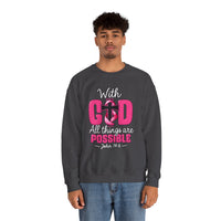Load image into Gallery viewer, With God All Things Are Possible Faith Crewneck Sweatshirt