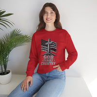Load image into Gallery viewer, God &amp; Country American Flag Crewneck Sweatshirt