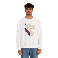 Load image into Gallery viewer, I Will Remember For You Alzheimer's Christian Sweatshirt | Isaiah 49:15 Purple Ribbon Dove Tee