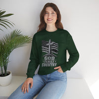 Load image into Gallery viewer, God &amp; Country American Flag Crewneck Sweatshirt
