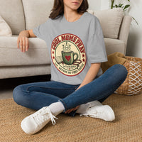 Load image into Gallery viewer, Cool Moms Pray Christian T-Shirt | Coffee &amp; Bible Retro Badge Tee for Moms