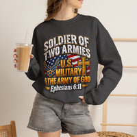 Load image into Gallery viewer, Soldier of Two Armies U.S. Military &amp; Army of God Sweatshirt