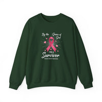 Load image into Gallery viewer, By the Grace of God I'm a Survivor Breast Cancer Awareness Sweatshirt