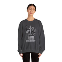 Load image into Gallery viewer, God &amp; Country American Flag Crewneck Sweatshirt
