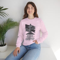 Load image into Gallery viewer, God &amp; Country American Flag Crewneck Sweatshirt
