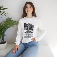 Load image into Gallery viewer, God &amp; Country American Flag Crewneck Sweatshirt