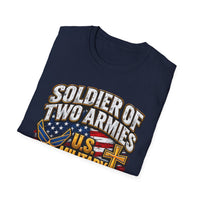 Load image into Gallery viewer, Soldier of Two Armies U.S. Military Christian T-Shirt