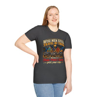 Load image into Gallery viewer, Wise Men Still Travel by Truck T-Shirt – Ram Ford Chevy Christmas Design