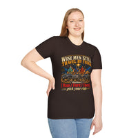Load image into Gallery viewer, Wise Men Still Travel by Truck T-Shirt – Ram Ford Chevy Christmas Design