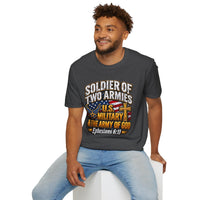Load image into Gallery viewer, Soldier of Two Armies U.S. Military Christian T-Shirt