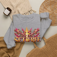 Load image into Gallery viewer, Set Free in Christ Breast Cancer Awareness Crewneck Sweatshirt