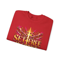 Load image into Gallery viewer, Set Free in Christ Breast Cancer Awareness Crewneck Sweatshirt
