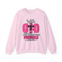 Load image into Gallery viewer, With God All Things Are Possible Faith Crewneck Sweatshirt