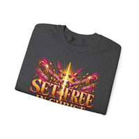 Load image into Gallery viewer, Set Free in Christ Breast Cancer Awareness Crewneck Sweatshirt