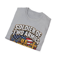 Load image into Gallery viewer, Soldier of Two Armies U.S. Military Christian T-Shirt