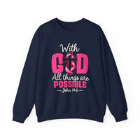 Load image into Gallery viewer, With God All Things Are Possible Faith Crewneck Sweatshirt