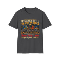 Load image into Gallery viewer, Wise Men Still Travel by Truck T-Shirt – Ram Ford Chevy Christmas Design