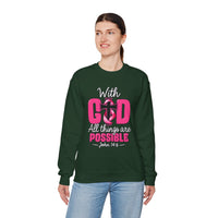 Load image into Gallery viewer, With God All Things Are Possible Faith Crewneck Sweatshirt