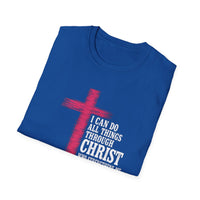 Load image into Gallery viewer, I Can Do All Things Through Christ Pink Ribbon T-Shirt | Philippians 4:13 Breast Cancer Awareness Christian Tee