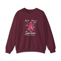 Load image into Gallery viewer, By the Grace of God I'm a Survivor Breast Cancer Awareness Sweatshirt
