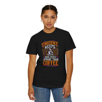Load image into Gallery viewer, Conscience Keeps More People Awake Than Coffee T-Shirt — Funny Coffee Lover Tee