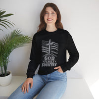 Load image into Gallery viewer, God &amp; Country American Flag Crewneck Sweatshirt