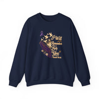 Load image into Gallery viewer, I Will Remember For You Alzheimer's Christian Sweatshirt | Isaiah 49:15 Purple Ribbon Dove Tee