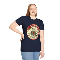 Load image into Gallery viewer, Cool Moms Pray Christian T-Shirt | Coffee &amp; Bible Retro Badge Tee for Moms