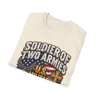 Load image into Gallery viewer, Soldier of Two Armies U.S. Military Christian T-Shirt