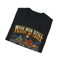 Load image into Gallery viewer, Wise Men Still Travel by Truck T-Shirt – Ram Ford Chevy Christmas Design