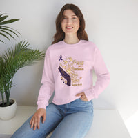 Load image into Gallery viewer, I Will Remember For You Alzheimer's Christian Sweatshirt | Isaiah 49:15 Purple Ribbon Dove Tee