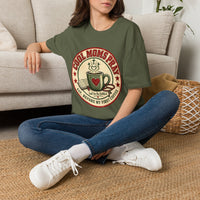 Load image into Gallery viewer, Cool Moms Pray Christian T-Shirt | Coffee &amp; Bible Retro Badge Tee for Moms