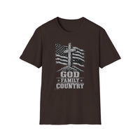 Load image into Gallery viewer, God Family Country American Flag T-Shirt