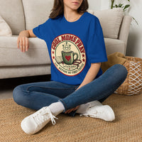 Load image into Gallery viewer, Cool Moms Pray Christian T-Shirt | Coffee &amp; Bible Retro Badge Tee for Moms