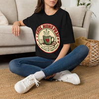 Load image into Gallery viewer, Cool Moms Pray Christian T-Shirt | Coffee &amp; Bible Retro Badge Tee for Moms