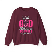 Load image into Gallery viewer, With God All Things Are Possible Faith Crewneck Sweatshirt