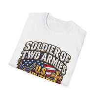 Load image into Gallery viewer, Soldier of Two Armies U.S. Military Christian T-Shirt