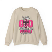 Load image into Gallery viewer, With God All Things Are Possible Faith Crewneck Sweatshirt