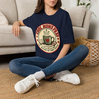 Load image into Gallery viewer, Cool Moms Pray Christian T-Shirt | Coffee &amp; Bible Retro Badge Tee for Moms