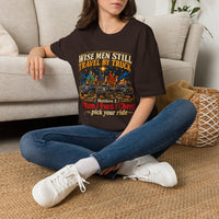 Load image into Gallery viewer, Wise Men Still Travel by Truck T-Shirt – Ram Ford Chevy Christmas Design
